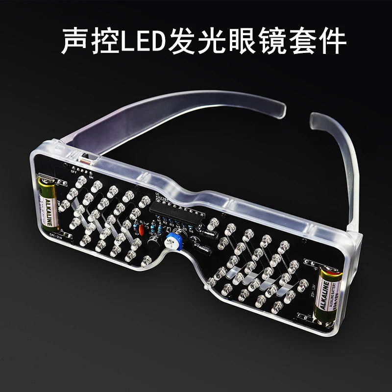 Sound Control LED Light-emitting Glasses Production Kit LED Flash Electronic Parts Educational DIY Welding Exercise - Premium Sunglasses from Lizard Vigilante - Just $26.97! Shop now at Lizard Vigilante