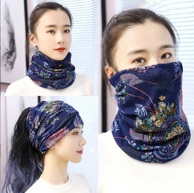Fashion Double Head Cap Bib Twist Cap Multi-Functional Printed Scarf Cover Cap Neck Cap Face Mask Headscarf Cap C081 - Premium  from Lizard Vigilante - Just $7.99! Shop now at Lizard Vigilante