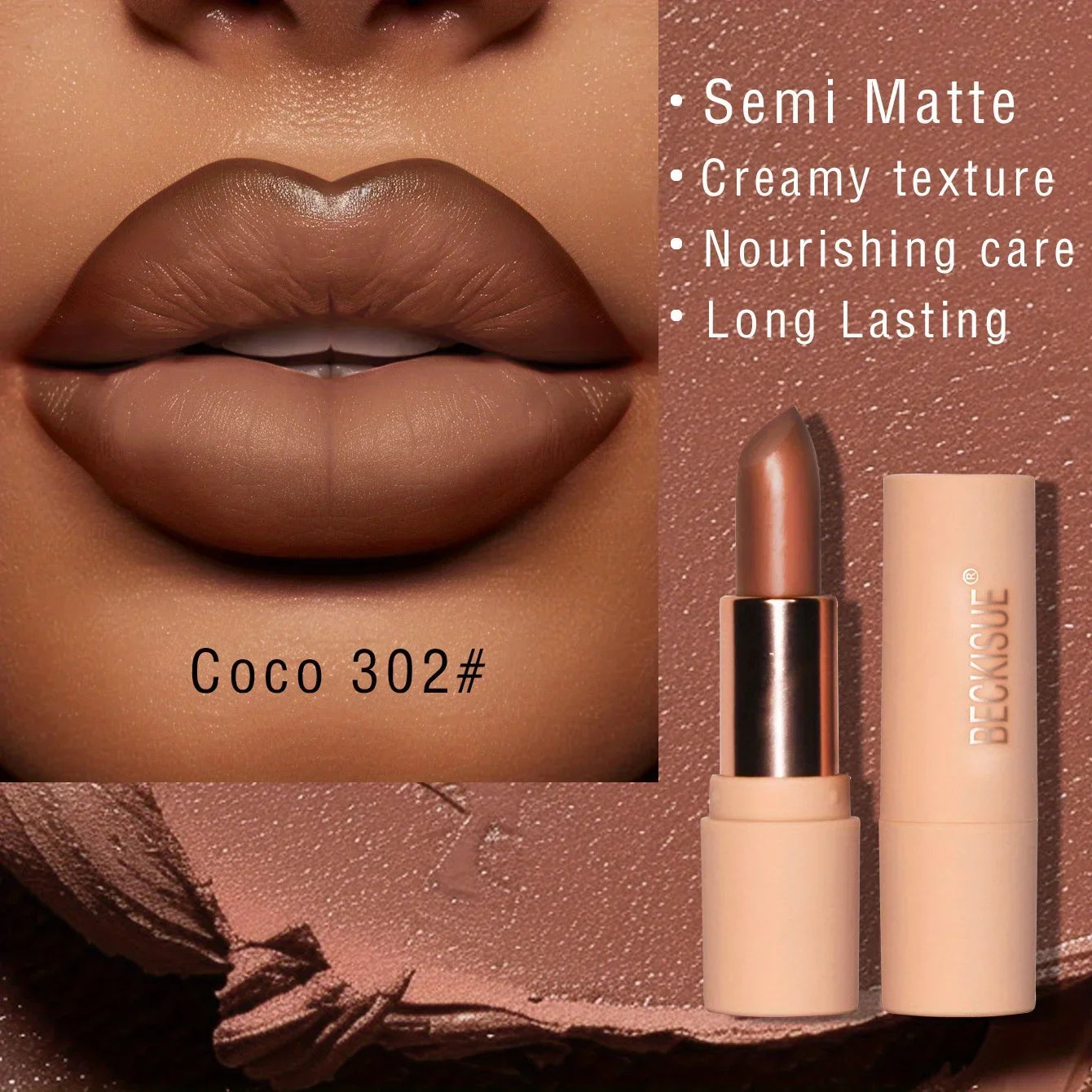 Bare Matte Silky Matte Lipstick Long-lasting Waterproof and glossy finish, Easy to color
