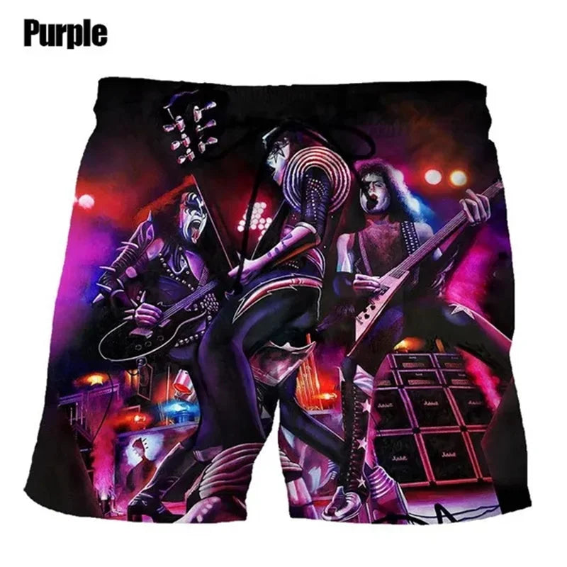 KISS Love Gun 3D Print Beach Shorts - Hip Hop Style Swimwear - Premium shorts from Lizard Vigilante - Just $24.88! Shop now at Lizard Vigilante