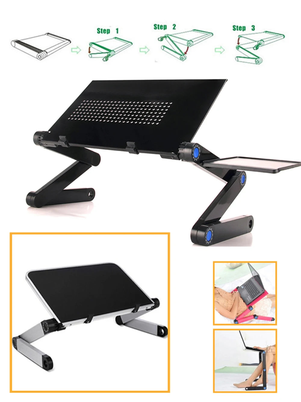 Adjustable Laptop Stand Multifunctional Folding Portable Notebook Computer Table Lapdesk for Sofa TV Bed PC Desk Stand New - Premium  from Lizard Vigilante - Just $41.99! Shop now at Lizard Vigilante