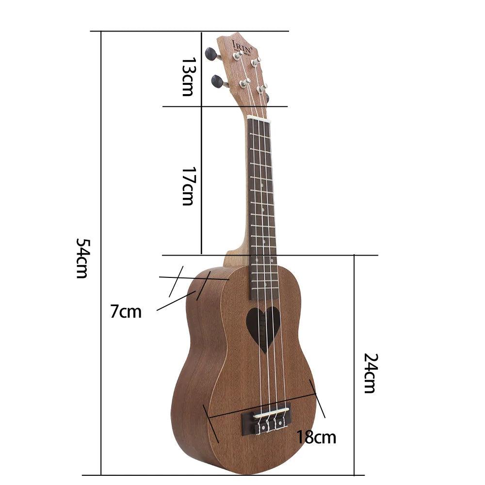 IRIN 21 Inch Ukulele 4 Strings Hawaiian Guitar Sapele Love Shape Guitarra Ukulele With Bag Tuner Strings Capo Parts & Accessory - Lizard Vigilante