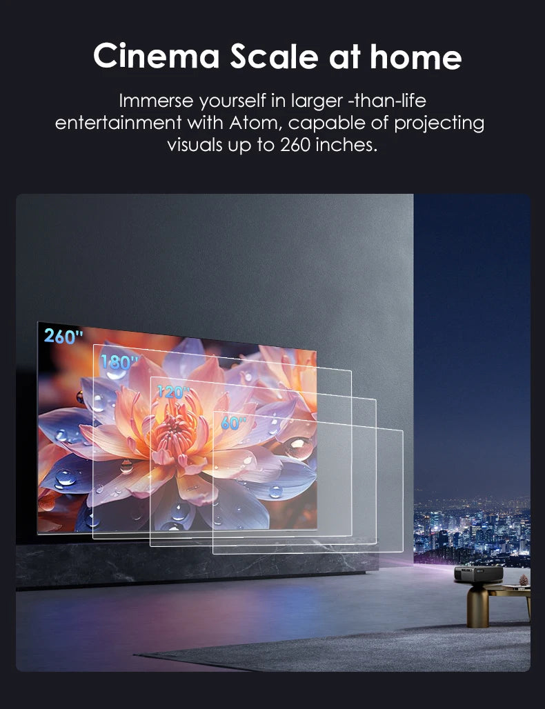 [Netflix Officially-Licensed] Smart Home Theater Projectors 4k Ultra HD for Movies Auto Focus and Keystone 1280 ANSI Projector - Premium  from Lizard Vigilante - Just $792.99! Shop now at Lizard Vigilante