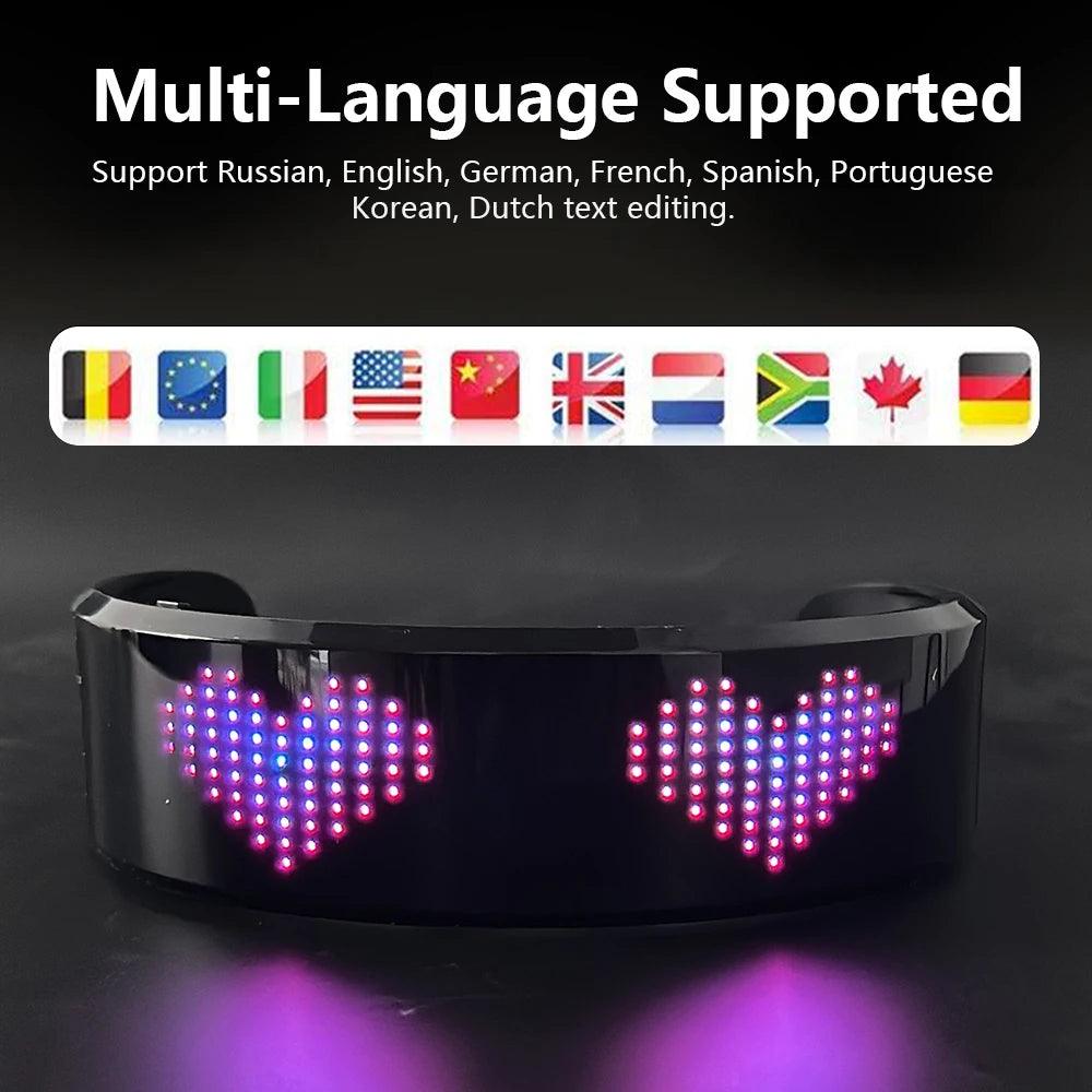 Bluetooth LED Luminous Glasses Prop For Party Bar Festival Performance DIY Shining Electronic Futuristic Eyewear - Lizard Vigilante