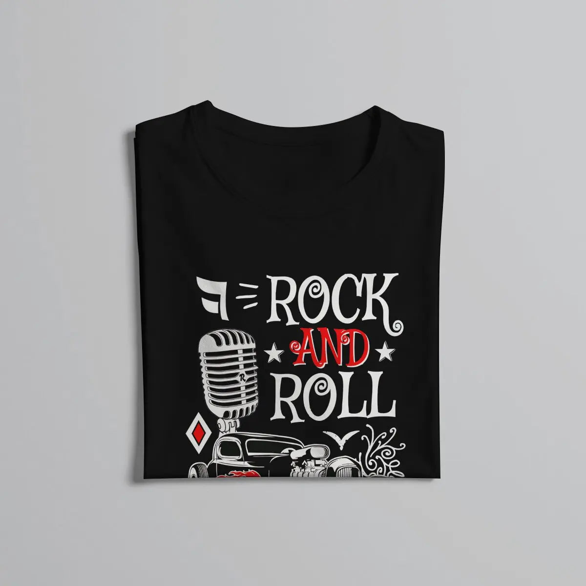 50s Rockabilly Hot Rod Vintage Rocker Men's T-Shirt Rock N Roll Crewneck Short Sleeve Polyester TShirt Humor Birthday Gifts - Lizard Vigilante