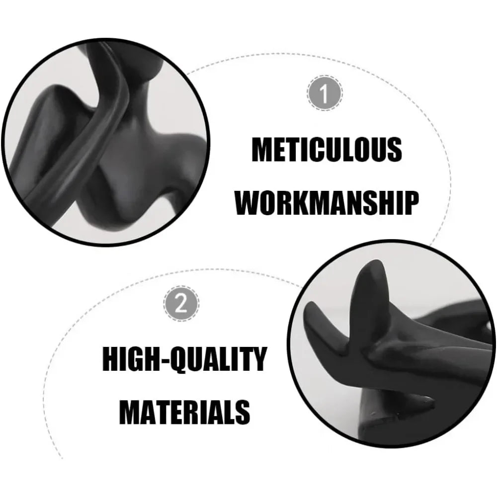 Decorations for Home Living Room Office Mini Thinker Sculpture Ornaments Resin Black Modern Abstract Sculptures Desktop