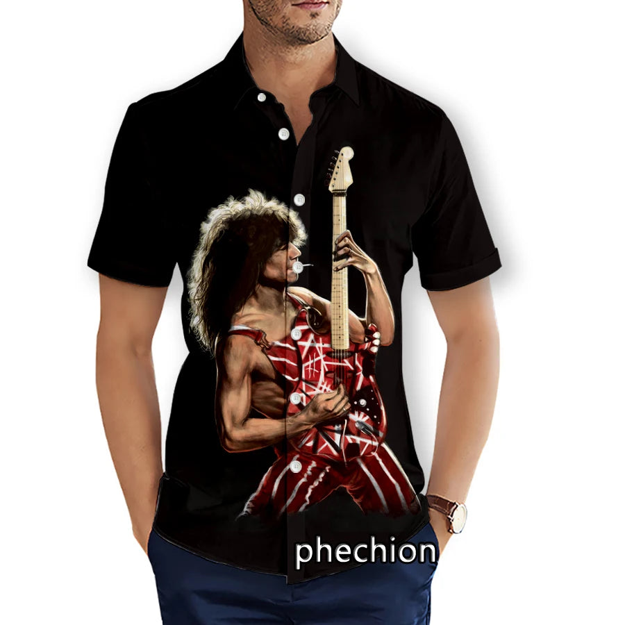 Van Halen 3D Printed Shirts Hawaiian Shirt Summer Mens Short Sleeve Beach Fashion Streetwear - Premium shirt from Lizard Vigilante - Just $38.99! Shop now at Lizard Vigilante