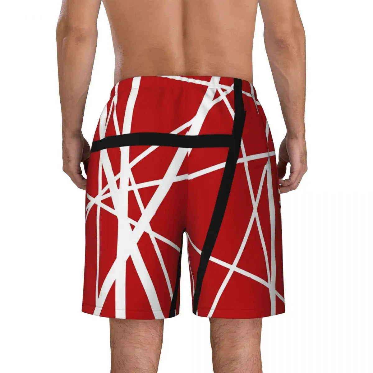 Van Halen Summer Stripes Gym & Swim Shorts – Fast-Dry Digital Print Board Shorts for Men’s Beach Adventures - Premium shorts from Lizard Vigilante - Just $38.88! Shop now at Lizard Vigilante