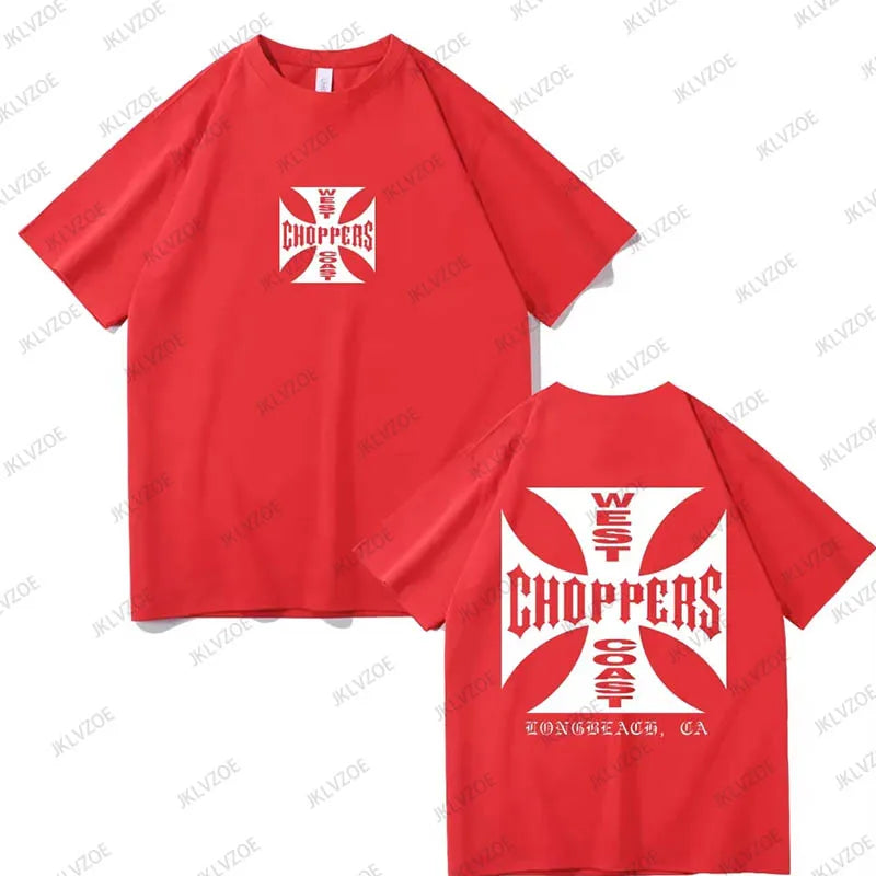 West Coast Choppers Cross Frame Print Women Tshirt Hip Hop Streetwear T-shirts Fashion Tees Short Sleeve Oversized Unisex Tops