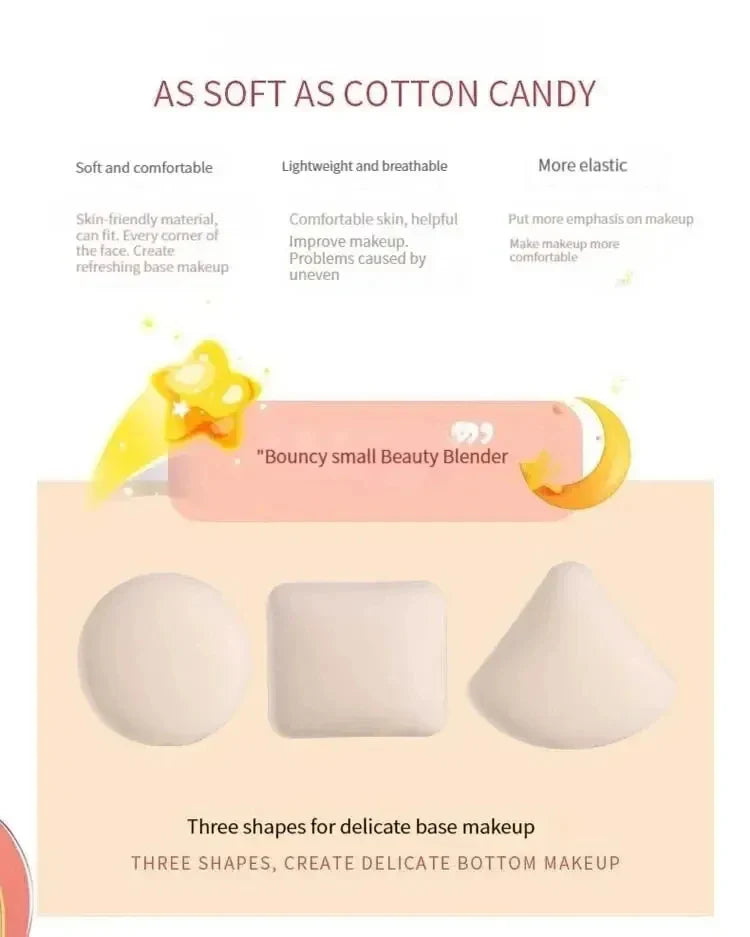 Dry Wet Usable Makeup Cosmetic Puff Sponge Cushion Puff for Foundation Powder Soft and Cute