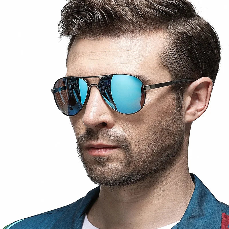 AOWEAR Men's Aviators Sunglasses HD Driving Pilot Sun Glasses Men Polarized Aviation Mirror Sunglass for Menl unettes de soleil homme - Premium sunglasses from Lizard Vigilante - Just $38.99! Shop now at Lizard Vigilante