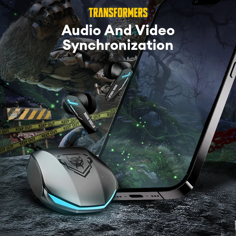 TRANSFORMERS TF-T10 Bluetooth 5.4 Earphones - Bulk Wholesale Wireless Low Latency Gaming Earbuds with Mic - Premium earphones from Lizard Vigilante - Just $20.99! Shop now at Lizard Vigilante