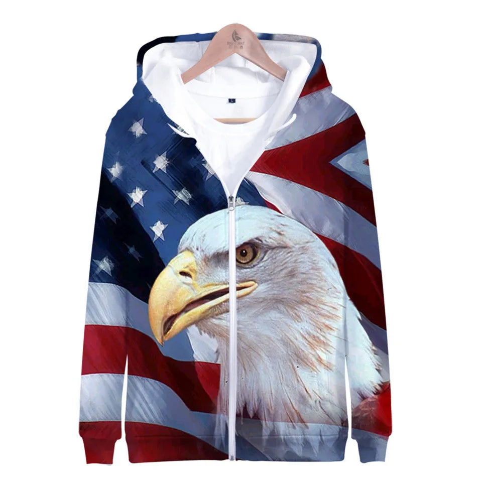 USA Flag Hoodies 3 to 14 Years Kids Hoody American Stars and Stripes Clothing Tops Boys Girls Sweatshirt Outerwear Jacket Children Clothes - Premium Long-sleeve hoodie from Lizard Vigilante - Just $39.99! Shop now at Lizard Vigilante