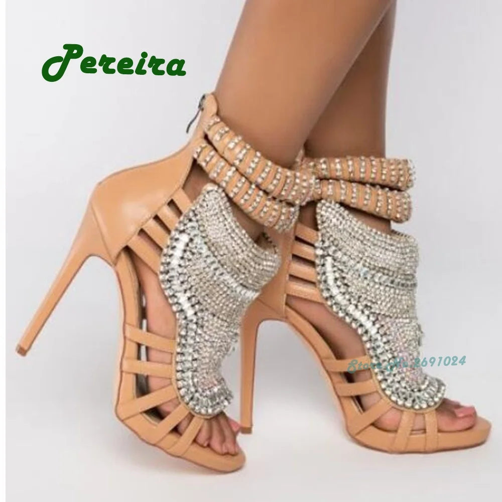 Pereira Black Bejeweled Heeled Sandals: Elevate Your Summer Style - Premium Shoes from Lizard Vigilante - Just $237.99! Shop now at Lizard Vigilante