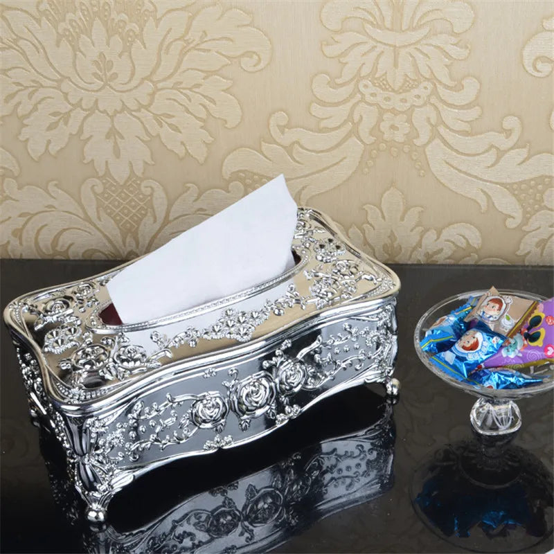 Luxury Continental Acrylic Tissue Box Kitchen Tissue Storage Box Handkerchief Toilet Tissue Holder Home Storage Supplies
