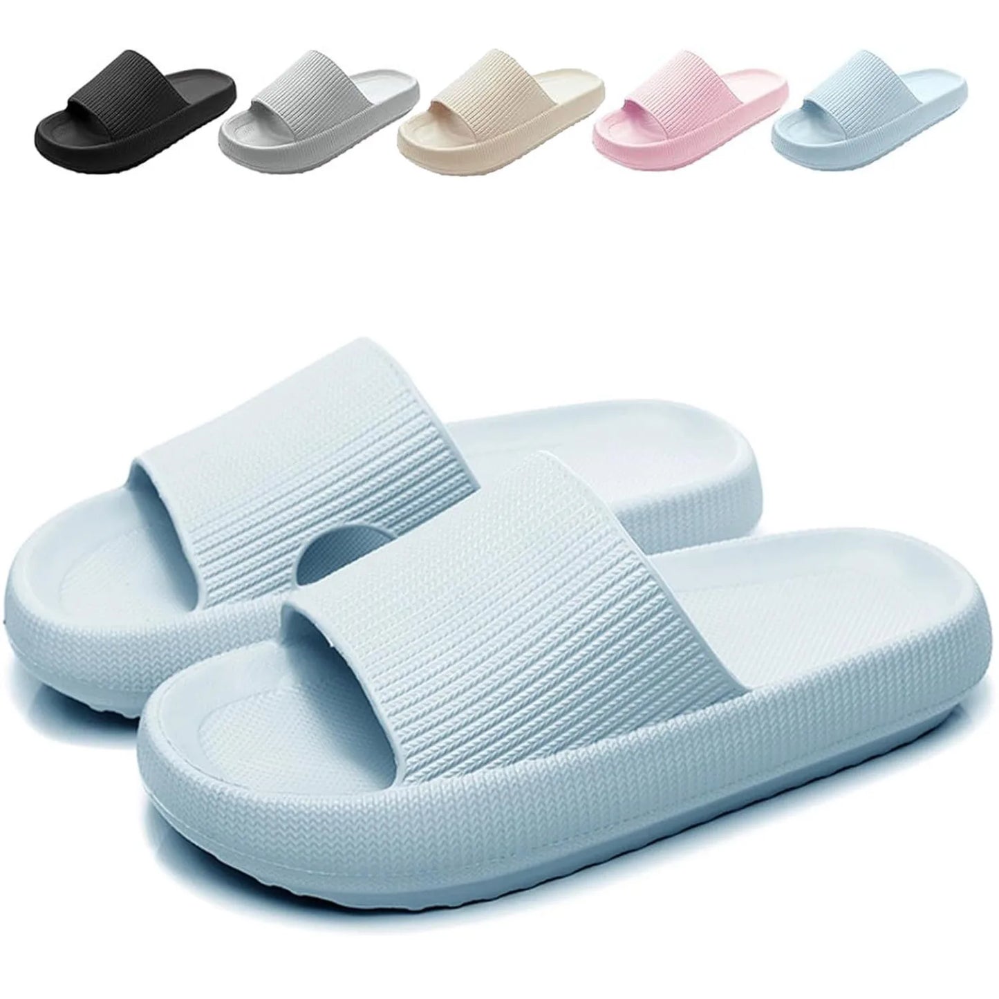 SROTER Cloud Sliders Non-Slip Soft Flip Flops for Men and Women – Thick Sole Shower Bathroom Slippers - Premium slippers from Lizard Vigilante - Just $29.88! Shop now at Lizard Vigilante