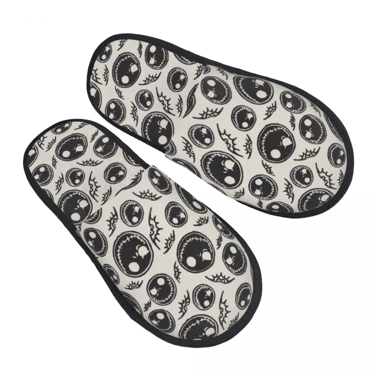 Jack Skellington Memory Foam Slippers – Warm & Fluffy Indoor/Outdoor Halloween Nightmare Shoes - Premium slippers from Lizard Vigilante - Just $23.88! Shop now at Lizard Vigilante