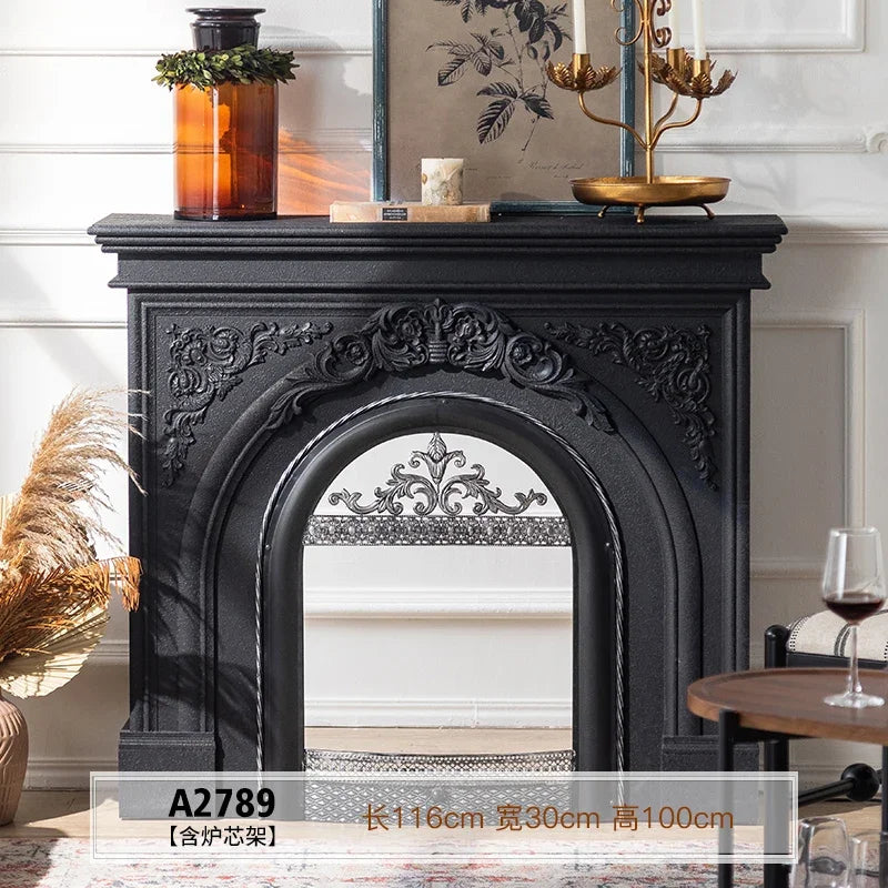 Timeless Glow: ZC Retro Solid Wood Decorative Fireplace Cabinet with Simulated Flame Heating for Luxe Living Rooms - Premium fireplace from dsers - Just $810.99! Shop now at Lizard Vigilante