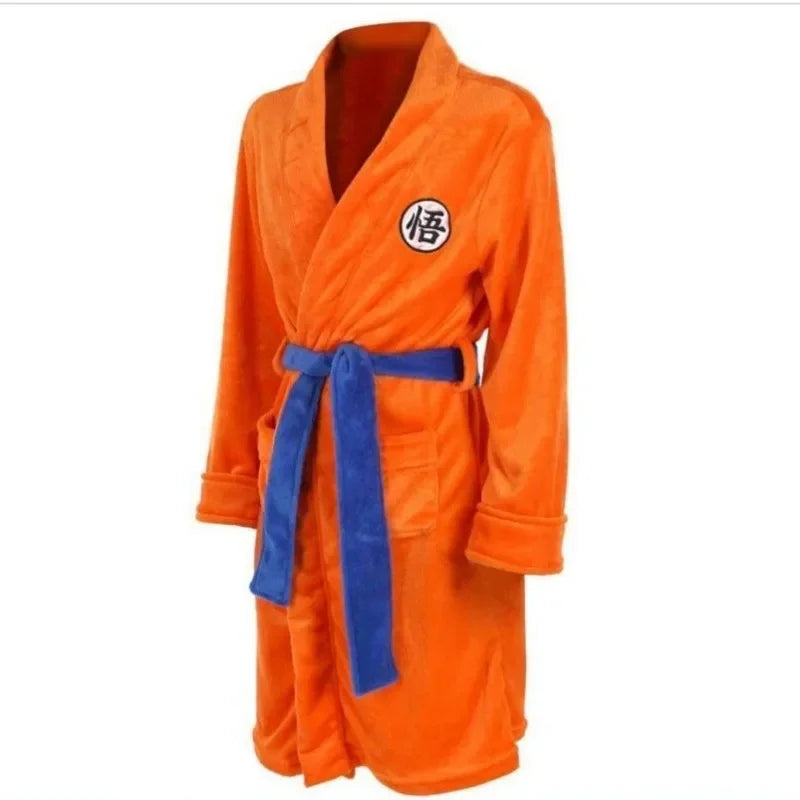 Bandai Dragon Ball Sun Wukong Cartoon Flannel Bathrobe – Cozy Pajamas for Men and Women - Premium robe from Lizard Vigilante - Just $28.88! Shop now at Lizard Vigilante