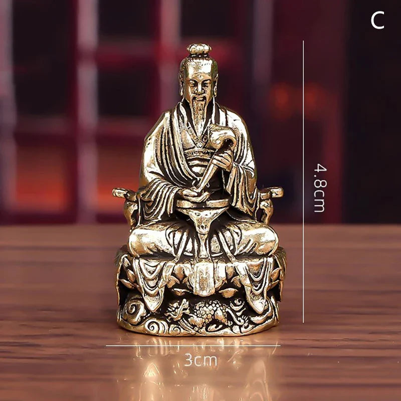 Sanqing Tianzun Statue Chinese Taoism Taishang Laojun Crafts Ornament Sculpture Carving Statue Collection Home Decor