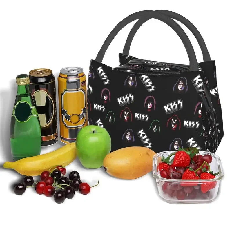 Kiss Heavy Metal Insulated Lunch Bag – Reusable Cooler Thermal Lunch Box for Women - Premium bag from Lizard Vigilante - Just $33.88! Shop now at Lizard Vigilante