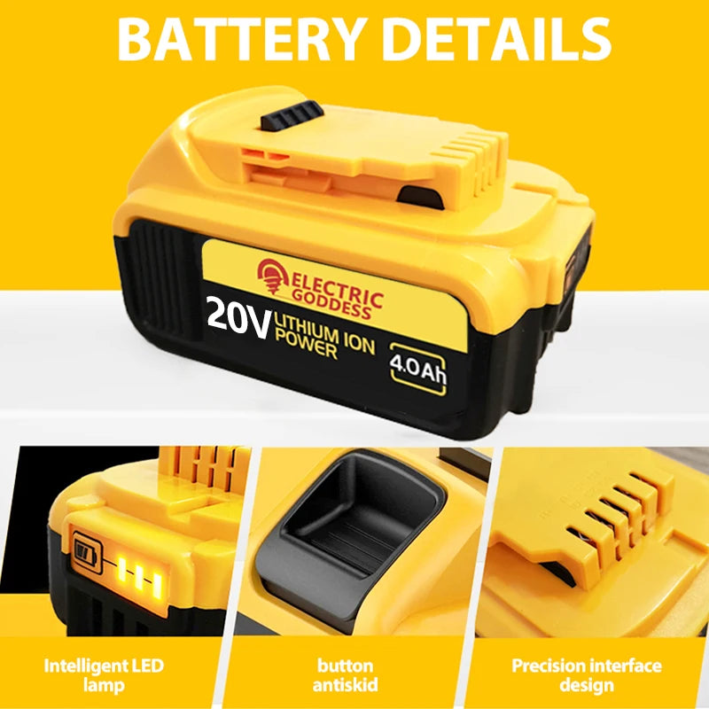 Electric Goddess PowerCore Lithium Battery – High-Performance, Long-Endurance 20V Battery Compatible with DeWalt - Premium battery from Lizard Vigilante - Just $54.99! Shop now at Lizard Vigilante