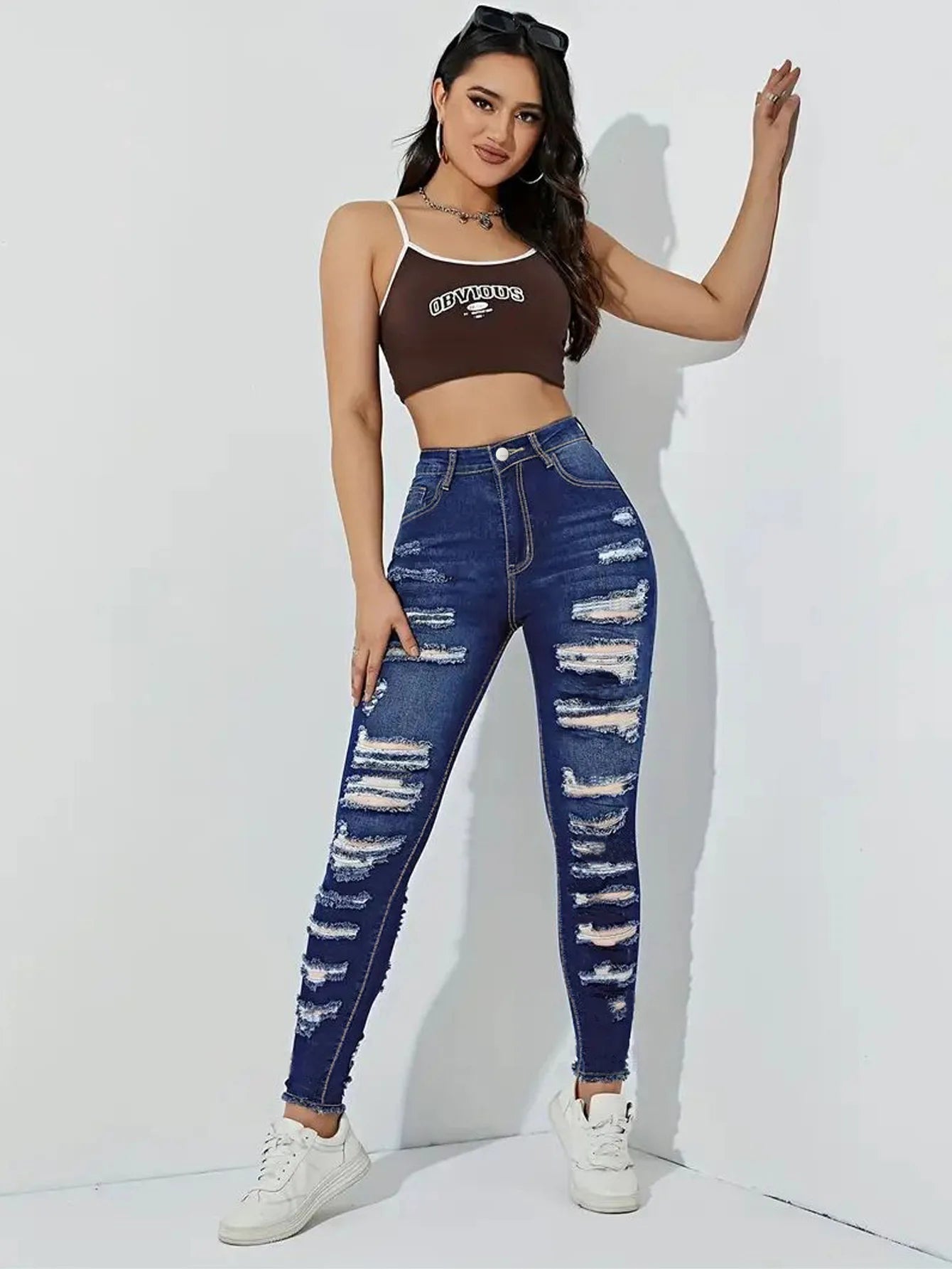 Kalenmos Y2K Time-Traveler Jeans: High-Waist Spliced Mom Jeans for Women – Elegant Pencil Pants That Make Basic Denim Cry in the Fitting Room - Premium  from Lizard Vigilante - Just $33.88! Shop now at Lizard Vigilante