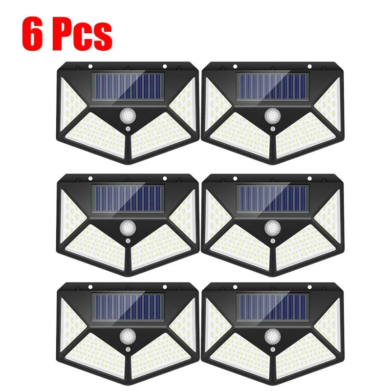 Nightwatch 100LED Solar Street-Style Wall Lights – Motion-Triggered Riot Beam (1–12 Pack)