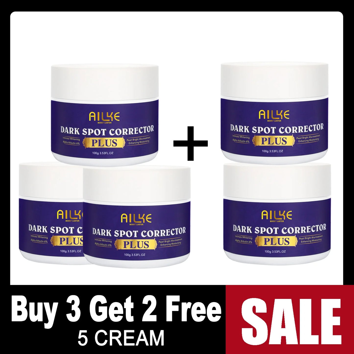 AILKE Double Glutathione PLUS Dark Spot Corrector Cream – 100g, Whitening Face Cream for Dark Spot Removal and Skin Tone Brightening - Premium spot Cream from Lizard Vigilante - Just $31.99! Shop now at Lizard Vigilante