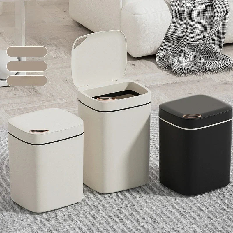 16L Smart Sensor Trash Can – Automatic Induction Lid, Eco-Friendly & Anti-Odor Rectangular Household Bin for Bathroom & Kitchen - Premium trash can from Lizard Vigilante - Just $48.99! Shop now at Lizard Vigilante