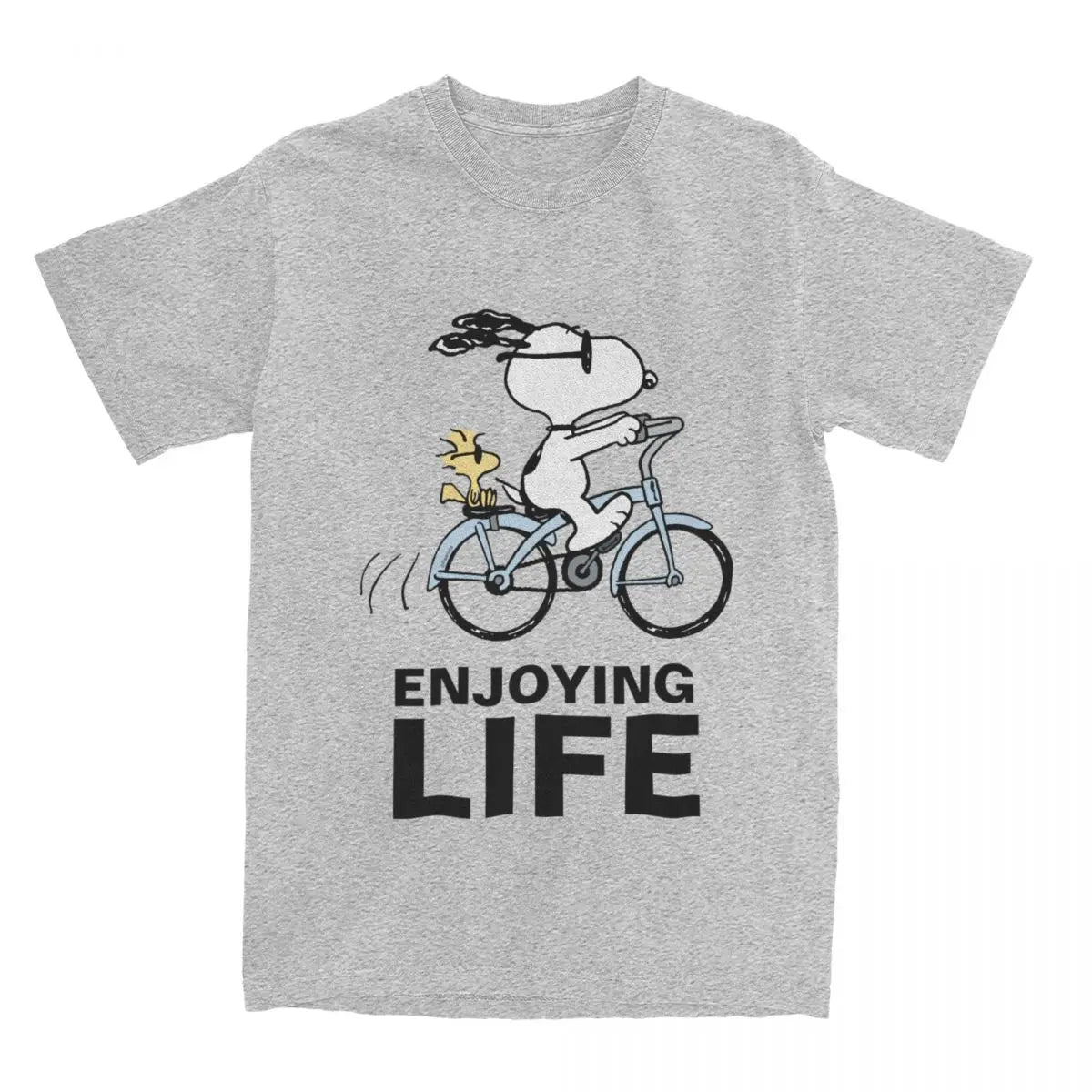 Snoopy & Woodstock Holiday Ride T-Shirt – Men’s & Women’s Cotton Comic Classic – Christmas Bicycle Adventure Tee - Premium t-shirt from Lizard Vigilante - Just $23.88! Shop now at Lizard Vigilante