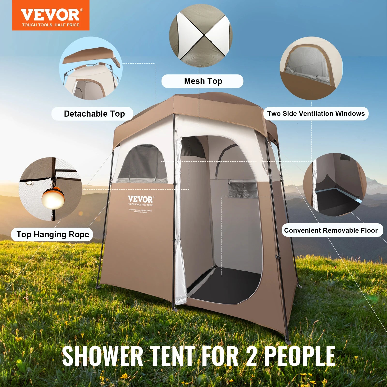 VEVOR Portable Outdoor Camping Tent 83x42x83in Bath Changing Fitting Room Tent Shower Tent Shelter Camping Beach Camping Tent - Premium  from Lizard Vigilante - Just $143.99! Shop now at Lizard Vigilante