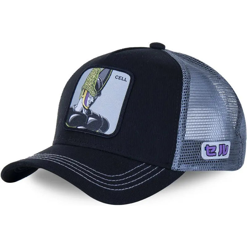 New Dragon Ball Trucker Hat Son Goku Cap Summer Travel Peaked Cap Men's Embroidery Hip-Hop Cap Style Sun Visor Adjustable Mesh - Premium cap from Lizard Vigilante - Just $4.99! Shop now at Lizard Vigilante