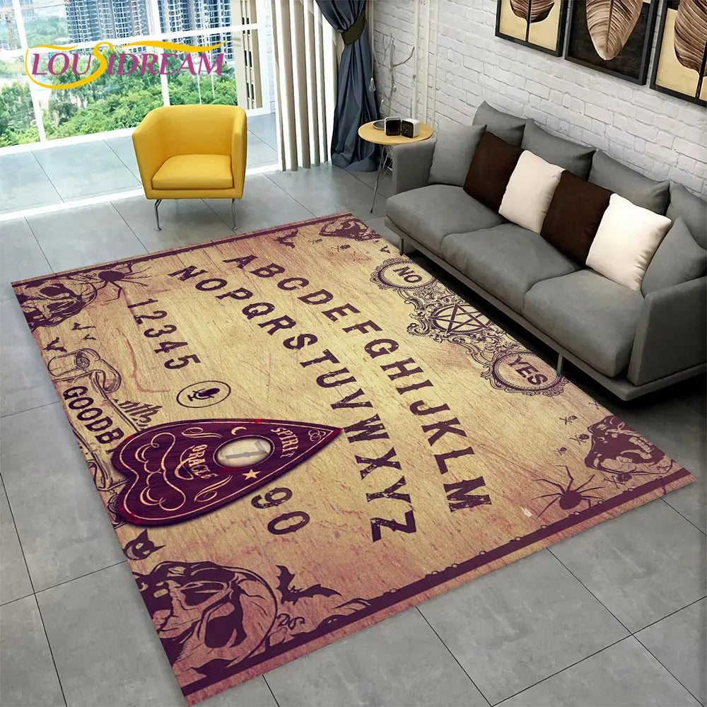 The Witchcraft Gothic Ouija Area Rug: LOUSIDREAM 3D Printed Tarot Carpet for Living Room & Bedroom