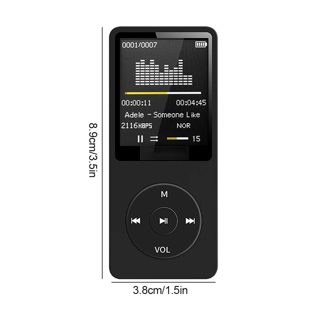 MP3 Player USB Charging Record Digital Display Screen Media Lossless MP4 Wav Portable Pocket Sports Running Walking Music Play - Lizard Vigilante