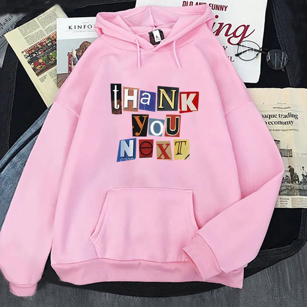 Ariana Grande "Thank You, Next" Kpop Style Hoodie – Oversized Unisex Sweatshirt – Aesthetic Fleece Pullover for Men & Women - Premium hoodie from Lizard Vigilante - Just $58.88! Shop now at Lizard Vigilante