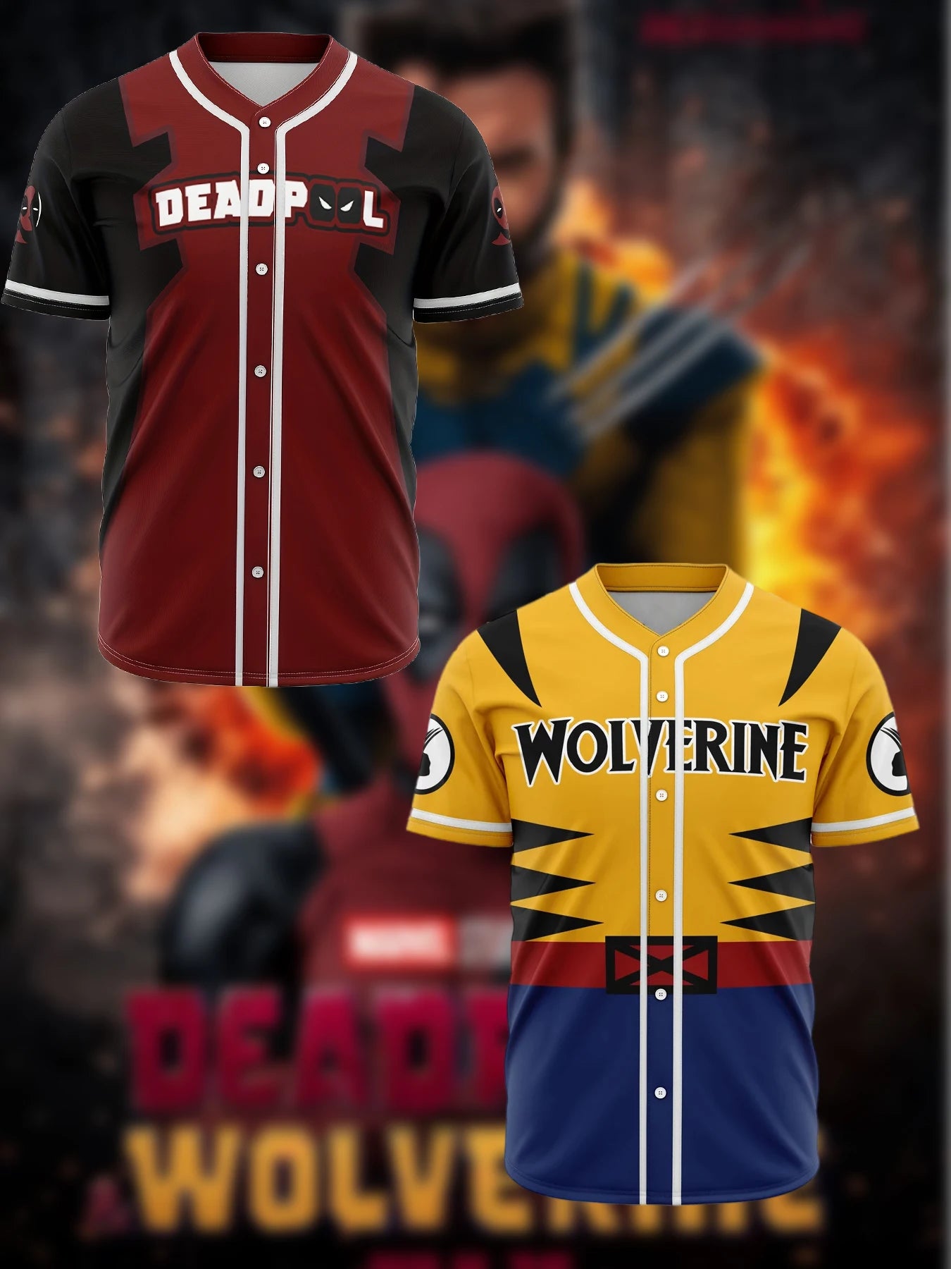 MINISO Marvel Deadpool & Wolverine Baseball Jersey – Avengers Cosplay V-Neck Uniform for Parties, Gifts, and Kids - Premium jerasey from Lizard Vigilante - Just $38.88! Shop now at Lizard Vigilante