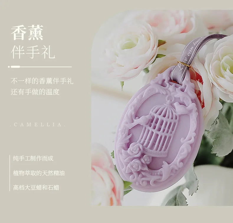 Birdcage Aromatherapy Candle Wax Tablets Wardrobe Deodorant Car Pendant Solid Balm Aromatic Air Freshener Long Lasting Fragrance