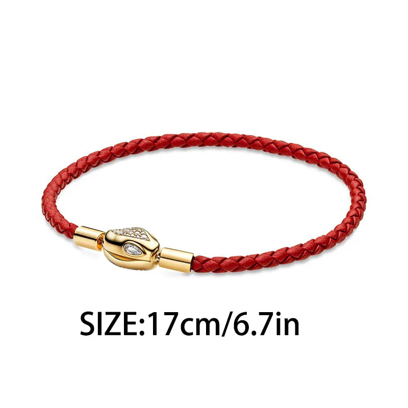 925 Silver Valentine's Day Snake Year Series Pendant Suitable for 925 Sterling Silver Original Women's Bracelet DIY Jewelry Gift