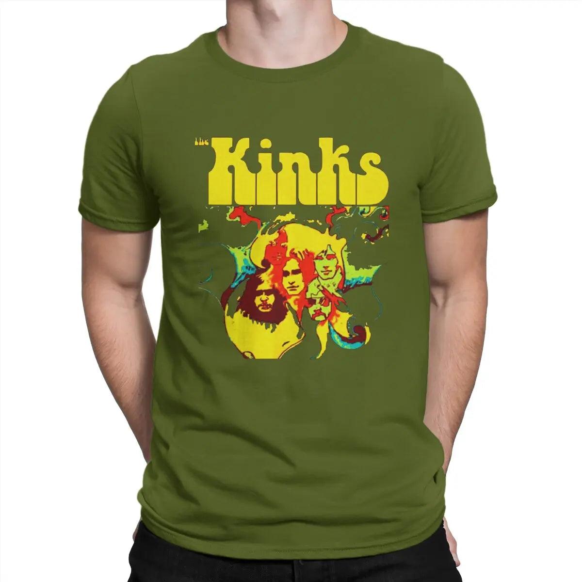 The Kinks Rock Band Main Members T Shirt Men's Pure Punk Cotton Metal Casual T-Shirt Round Neck Kinked Sleeve Clothes - Premium T-Shirt from Lizard Vigilante - Just $22.99! Shop now at Lizard Vigilante