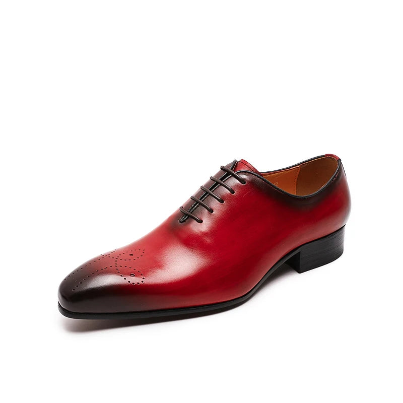 Felix Chu Men's Oxford Genuine Leather Shoes | Whole Cut Pointed Toe Lace-Up Formal Dress Shoes | Perfect for Business & Weddings - Premium flats from Lizard Vigilante - Just $88.88! Shop now at Lizard Vigilante