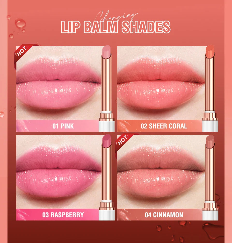 Long Lasting Color Changing Lipstick Moisturizing Lip Balm Natural Nourishing Beeswax Lip Gloss Lip Care Cosmetics