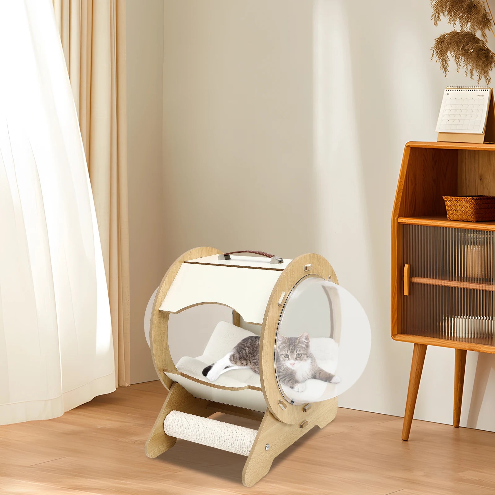 Cat Dog Fibreboard Modern Pet Bed House Spaceship Space Capsule with Cushion Capsule cat nest - Premium  from Lizard Vigilante - Just $114.99! Shop now at Lizard Vigilante