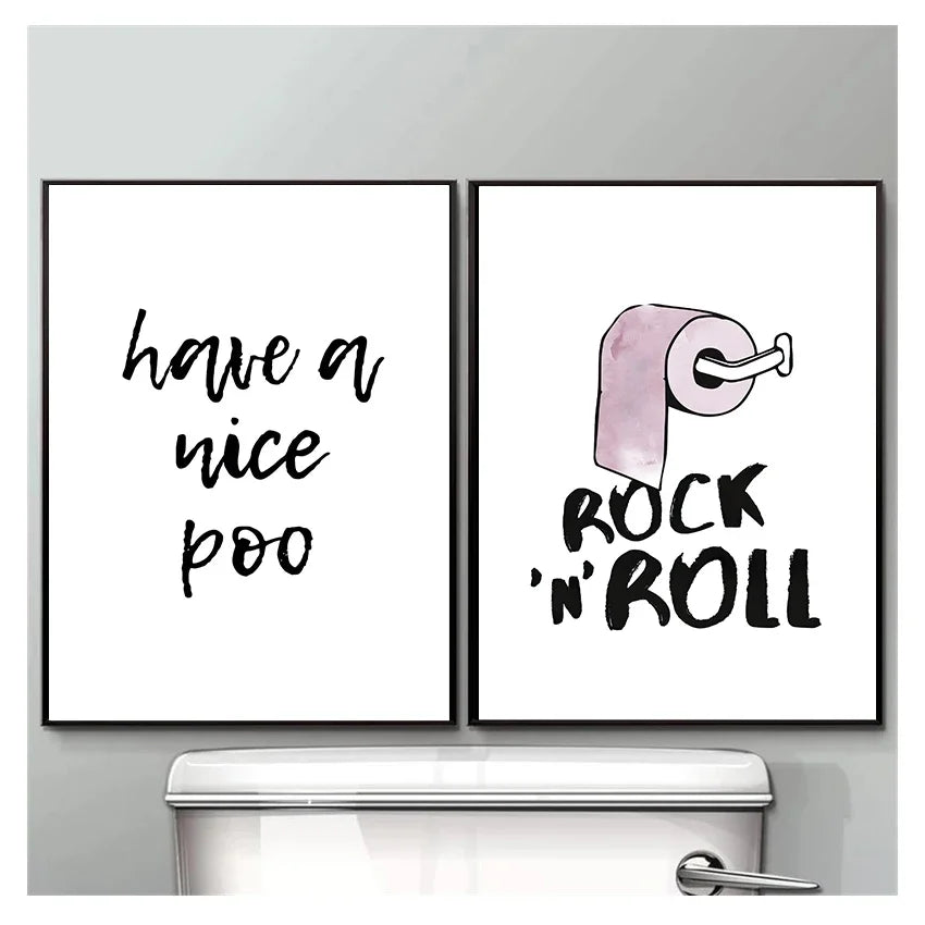 Have A Nice Poo Rock-N-Roll Bathroom Canvas Print