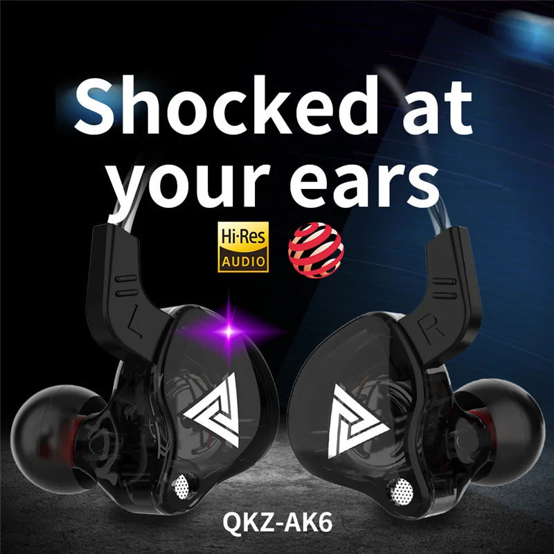 QKZ AK6 Wired Earphones with Copper Driver – HiFi Bass Stereo Headset, 3.5MM Plug, In-Ear with Mic for Music, Sports & Gaming - Premium earphones from Lizard Vigilante - Just $28.88! Shop now at Lizard Vigilante