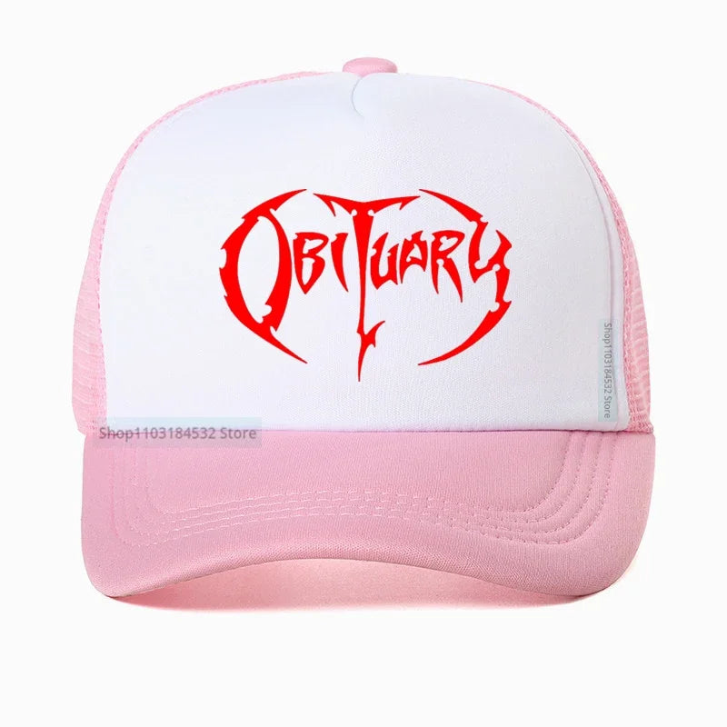 Heavy Metal Rock Music Men's Women's Obituary Baseball Cap - Premium baseball cap from Lizard Vigilante - Just $23.88! Shop now at Lizard Vigilante