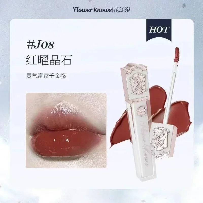 Flower Knows Strawberry Rococo Series Cloud Lip Cream Lip Gloss Long Lasting Velvet Lip Tint Lipstick for Women Cosmetic