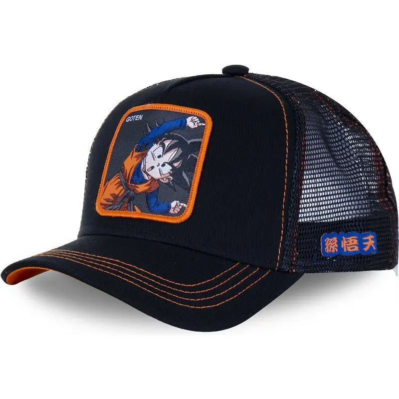 New Dragon Ball Trucker Hat Son Goku Cap Summer Travel Peaked Cap Men's Embroidery Hip-Hop Cap Style Sun Visor Adjustable Mesh - Premium cap from Lizard Vigilante - Just $4.99! Shop now at Lizard Vigilante