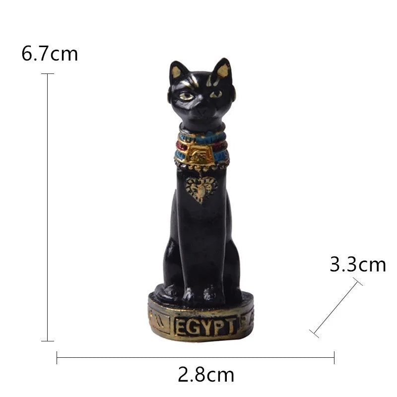 Lovely Egyptian Cat Shape Statue Retro Cartoon Car Desktop Decoration Miniatures Animals Figurines Household Crafts Ornament