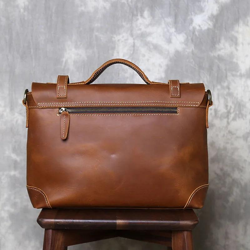 Vintage Leather Messenger Bag - Timeless Style and Durability - Premium messenger bag from Lizard Vigilante - Just $138.88! Shop now at Lizard Vigilante